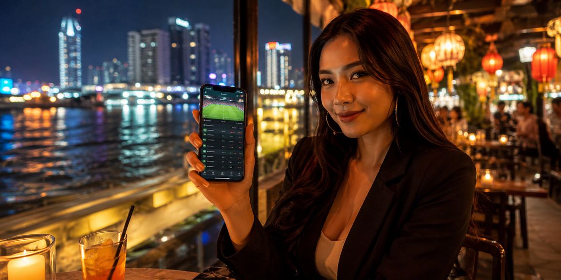 Người dùng xem kèo bóng đá tại quán cà phê Sài Gòn trên điện thoại xa5